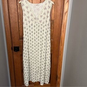 Lucky Brand Floral Linen Blend Dress XXL Prariecore Cottagecore Farmhouse